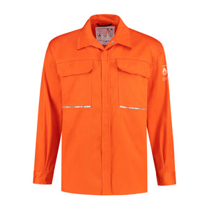 Vlamvertragende blouse antistatisch oranje