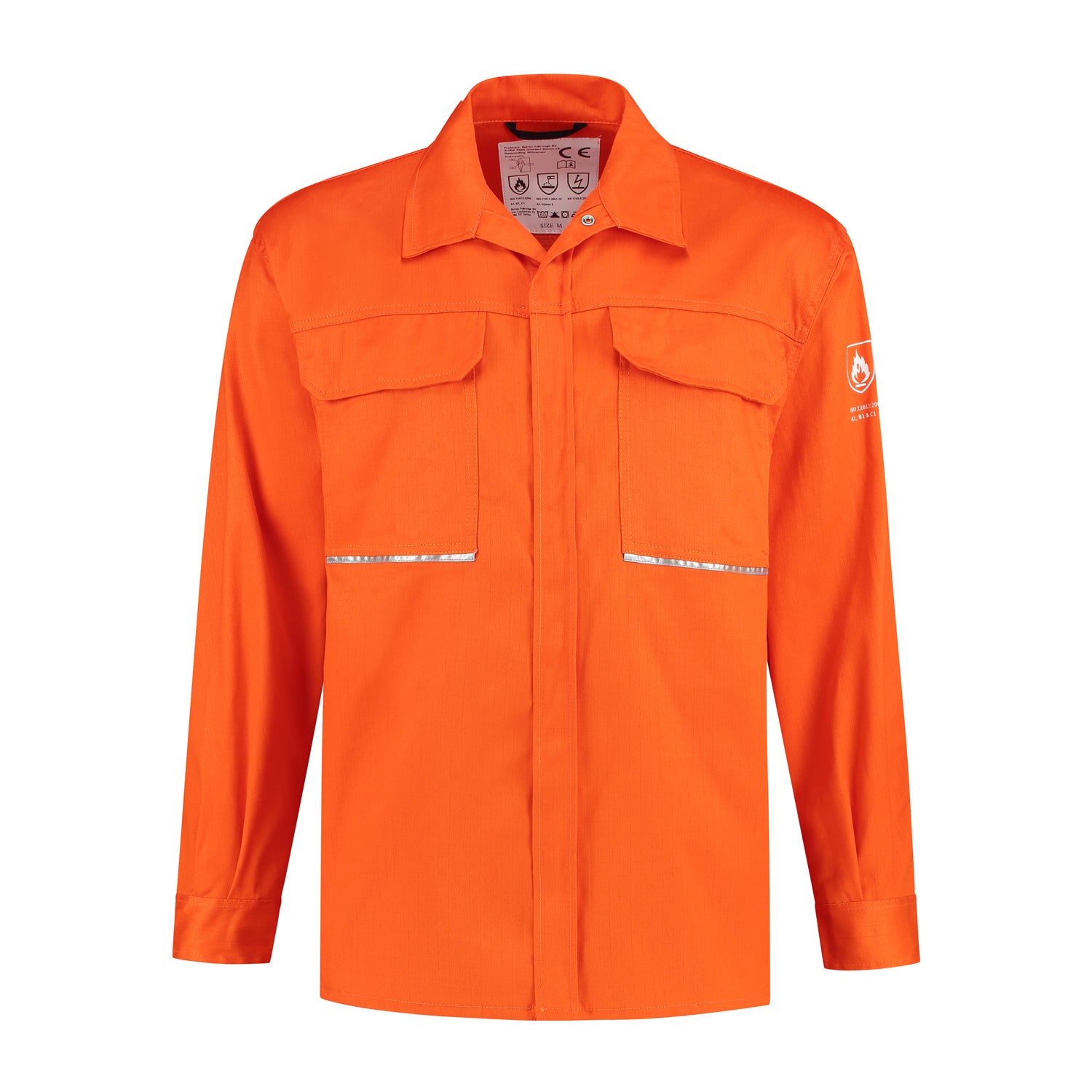 Vlamvertragende blouse antistatisch oranje