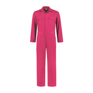 Kinderoverall polyester/katoen fuchsia