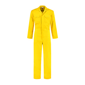Kinderoverall polyester/katoen geel