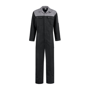 Kinderoverall 100% katoen zwart/grijs