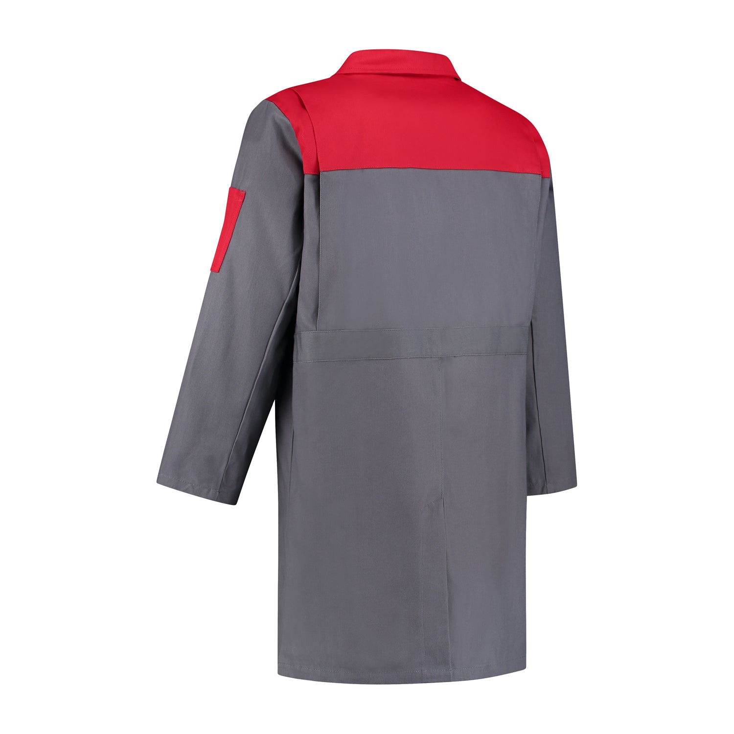 Kinderstofjas 100% katoen grijs/rood