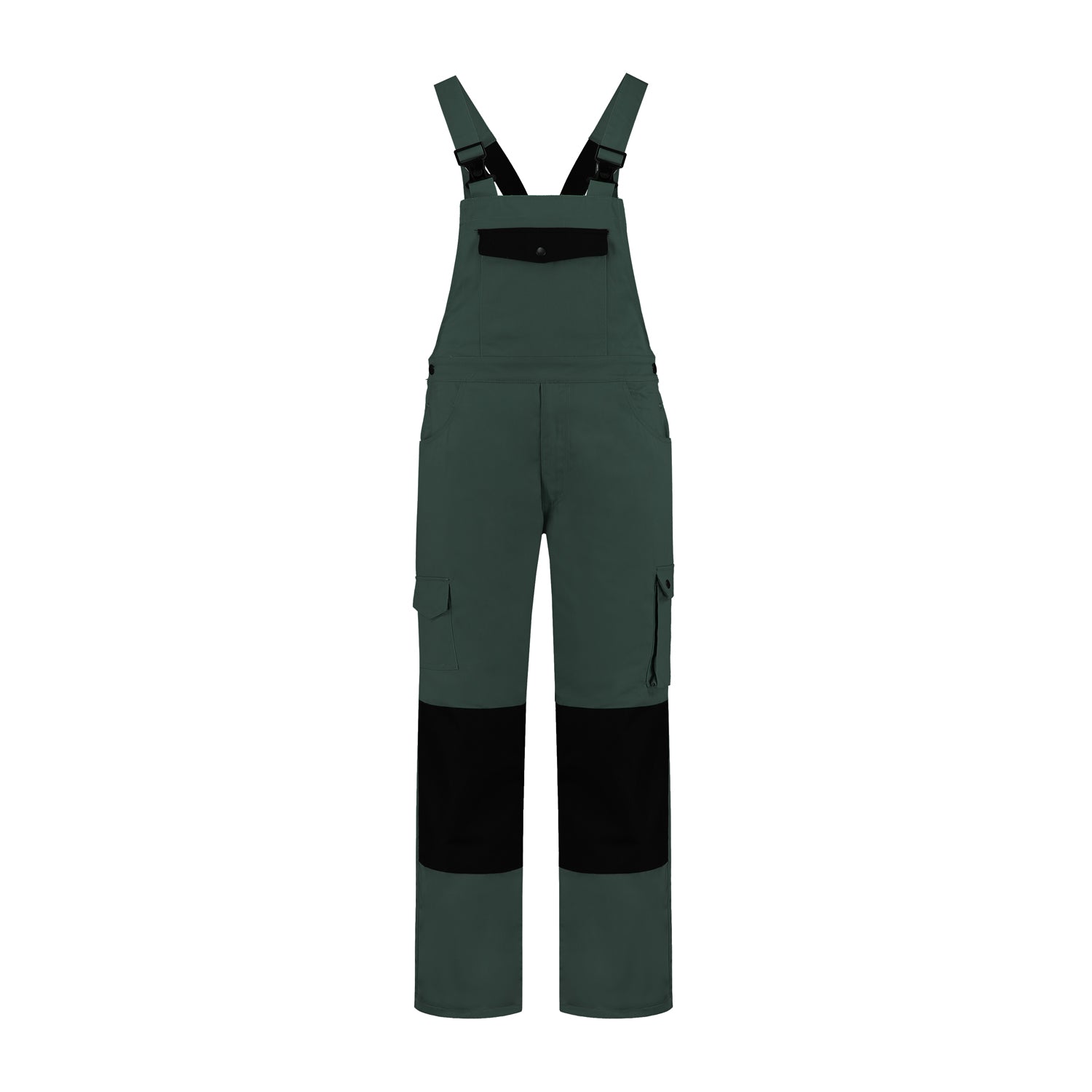 Tuinoverall katoen/polyester flessengroen/zwart