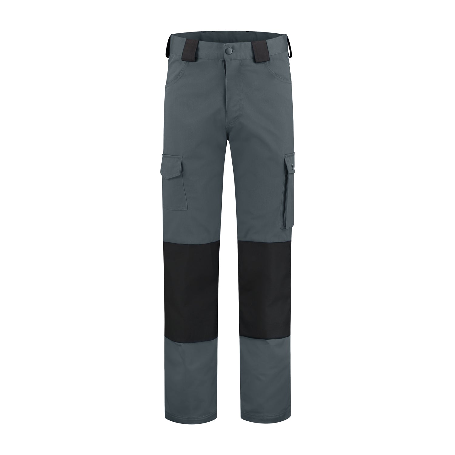 Kinderwerkbroek katoen/polyester grijs/zwart