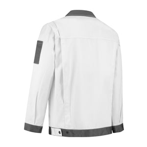 Werkjas katoen/polyester wit/grijs
